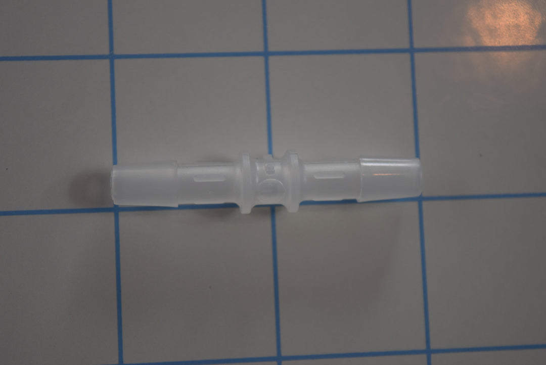 1/4" to 1/4" Straight Through Clear Polypropylene Connector