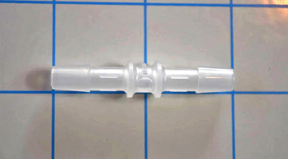 1/4" to 1/4" Straight Through Clear Polypropylene Connector