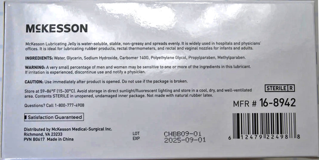 144 Count Box - McKesson 3 Gram Sterile Gel Packets