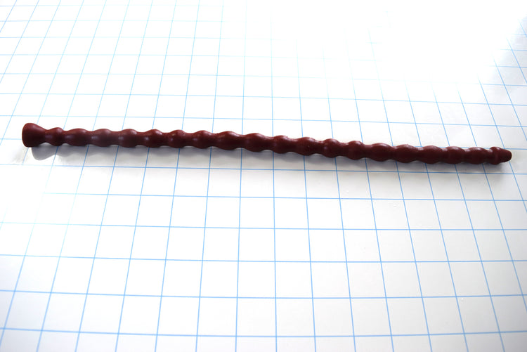  SSND-MRB 8-12mm ribbed urethral sound with 19 elliptical ribs and double-tapered 12mm tip, 15-inch length, 24-36 French