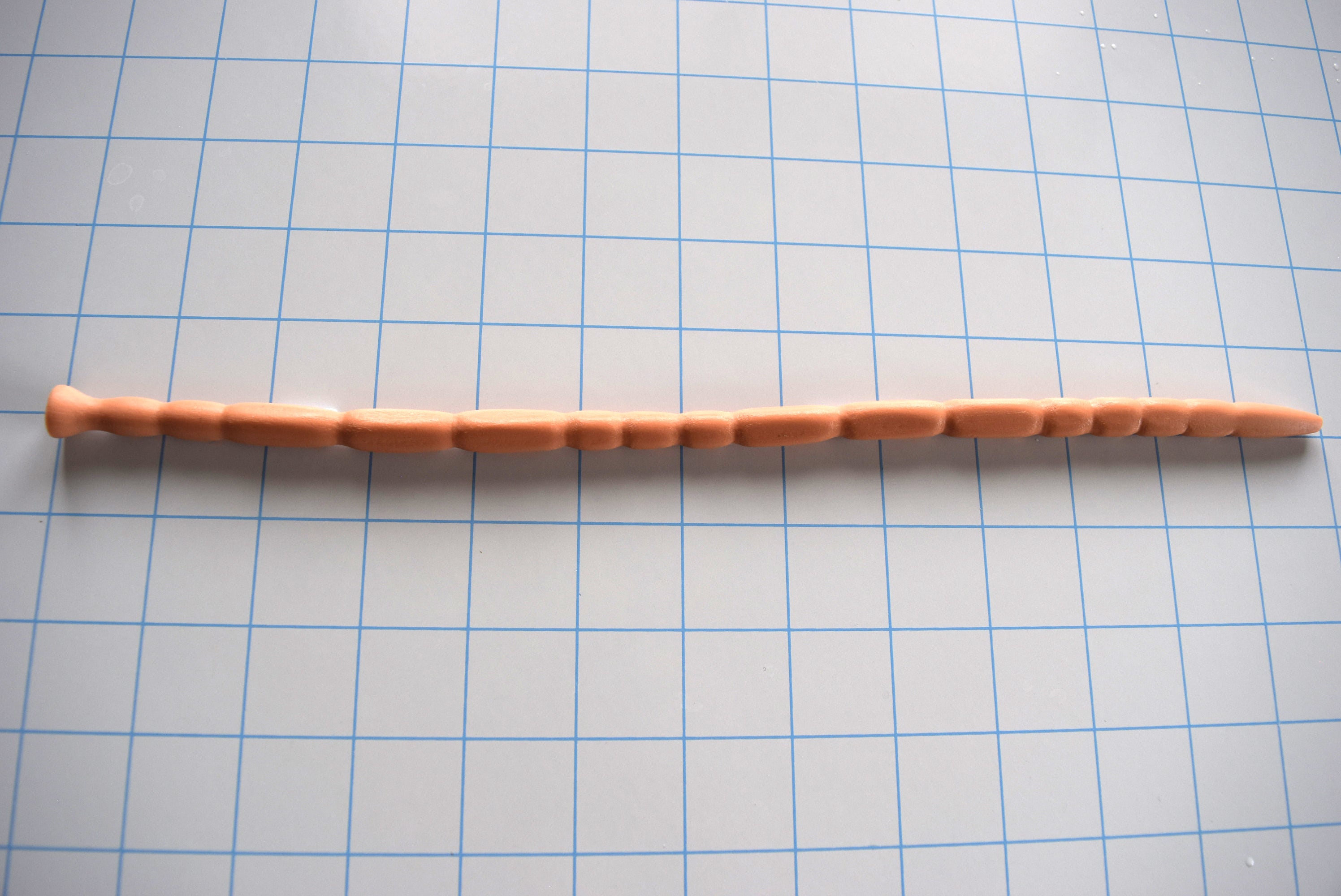 SSND-MRBCUBE urethral sound with unique squared cross-section design, 15 ribbed segments, 12-inch length, 8-9mm diameter