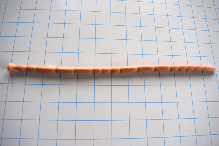 SSND-MRBCUBE urethral sound with unique squared cross-section design, 15 ribbed segments, 12-inch length, 8-9mm diameter