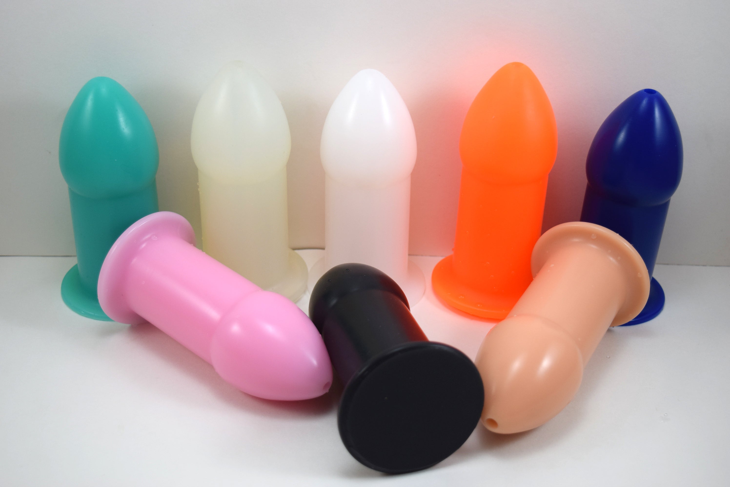 RTDL 2 large rectal training dilator in platinum-cured silicone with 2-inch tapered tip and safety flange