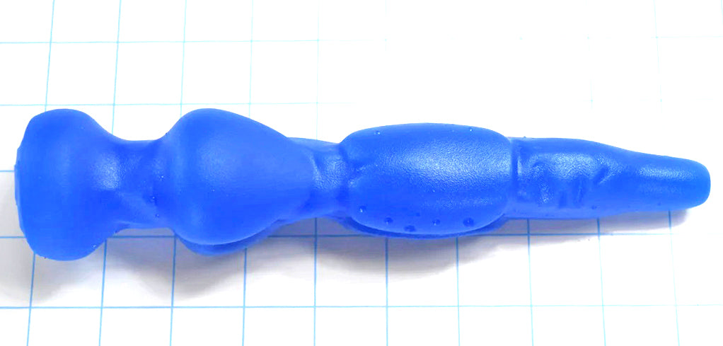 Cavall 9-inch fantasy-style silicone enema nozzle with realistic veins, bisectional body design, and expanded ball section with round flange base on a white grid background.