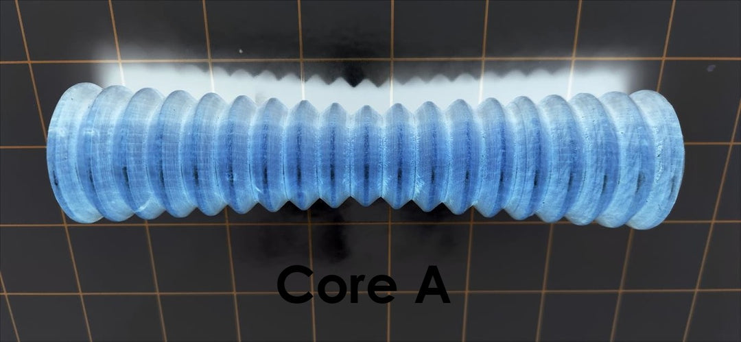 Core A solid mold insert featuring multiple ribbed segments designed to form mini suction pockets for silicone stimulation sleeves.
