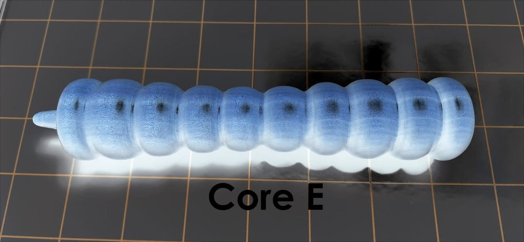 Core E solid mold insert featuring bulbous bumps designed for suction and a grabby feel inside silicone enhancement sleeves.