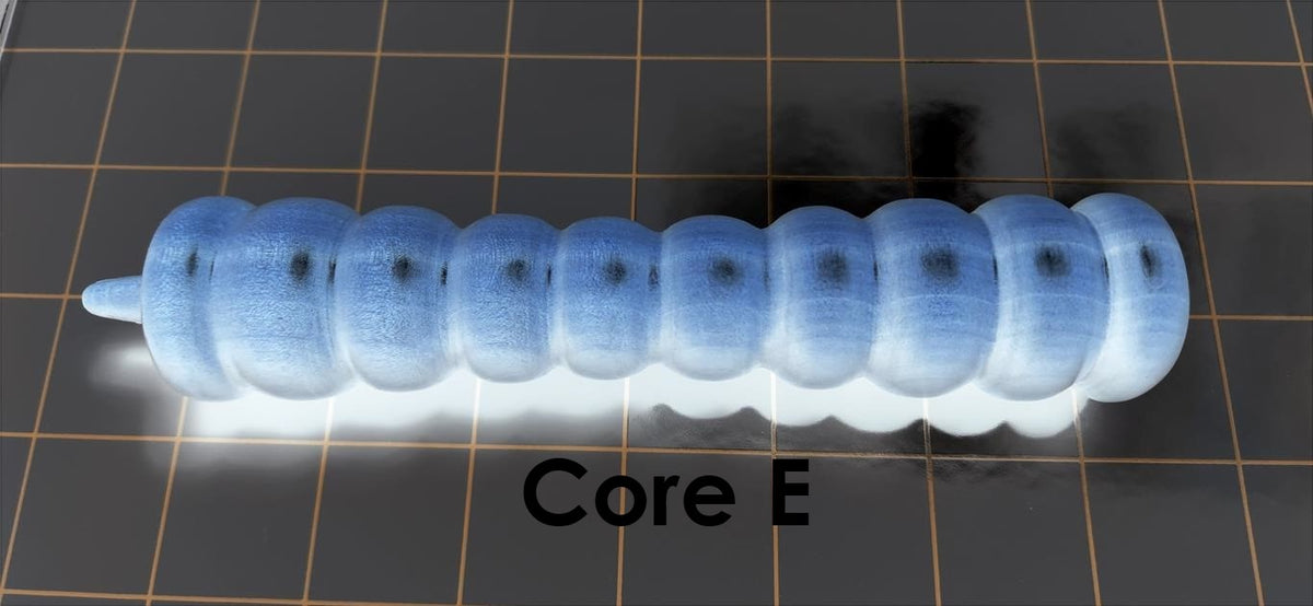 Core E solid mold insert featuring bulbous bumps designed for suction and a grabby feel inside silicone enhancement sleeves.