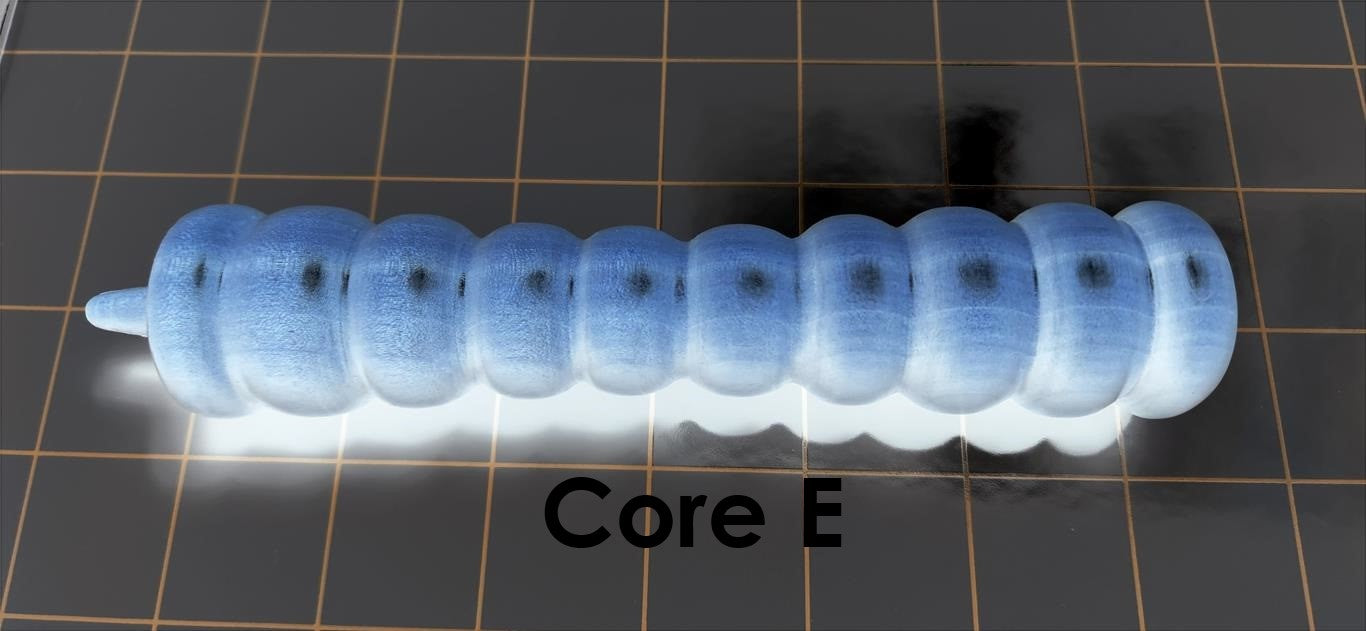 Core E solid mold insert featuring bulbous bumps designed for suction and a grabby feel inside silicone enhancement sleeves.