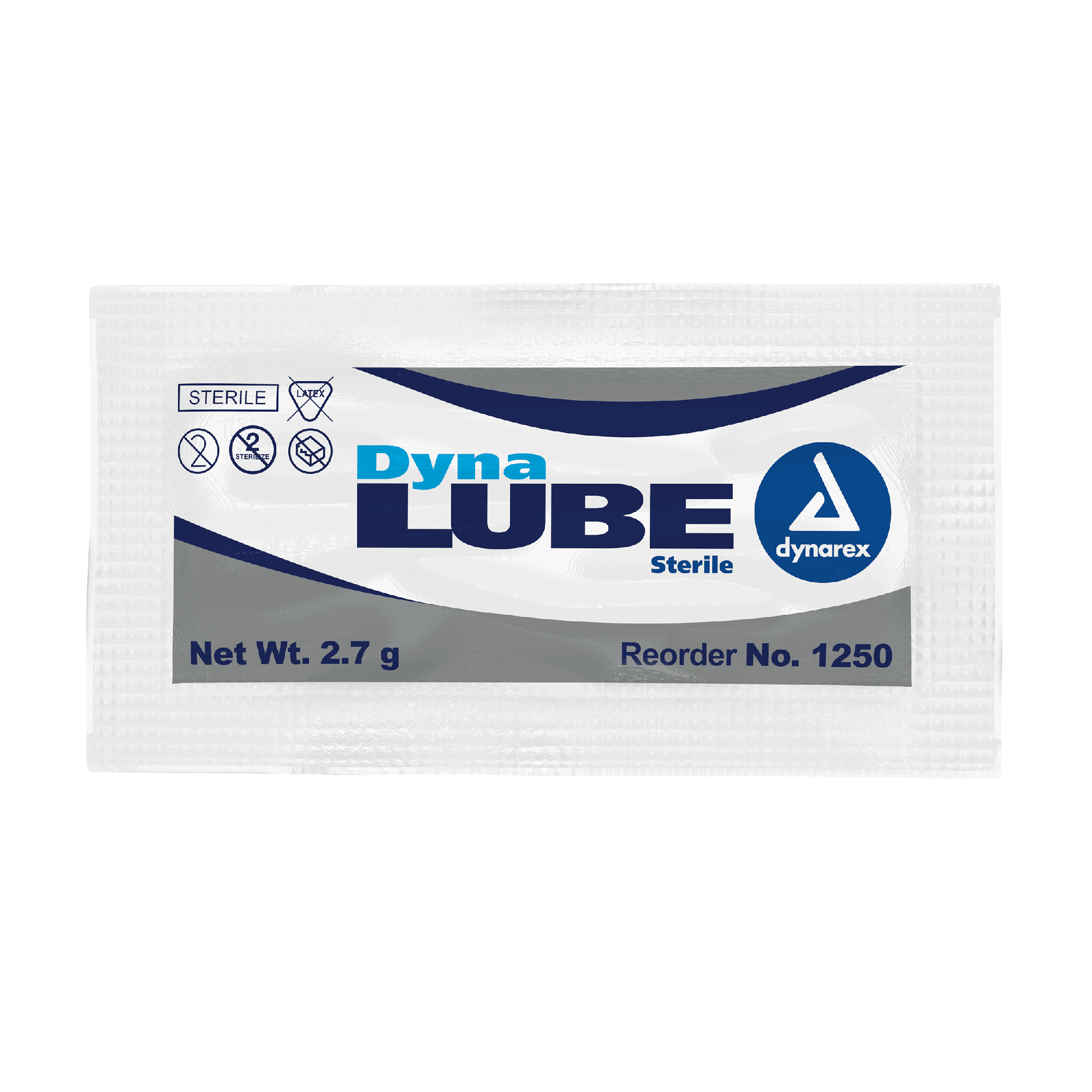 Single 2.7g packet of Dynalube sterile water soluble lubricating jelly.