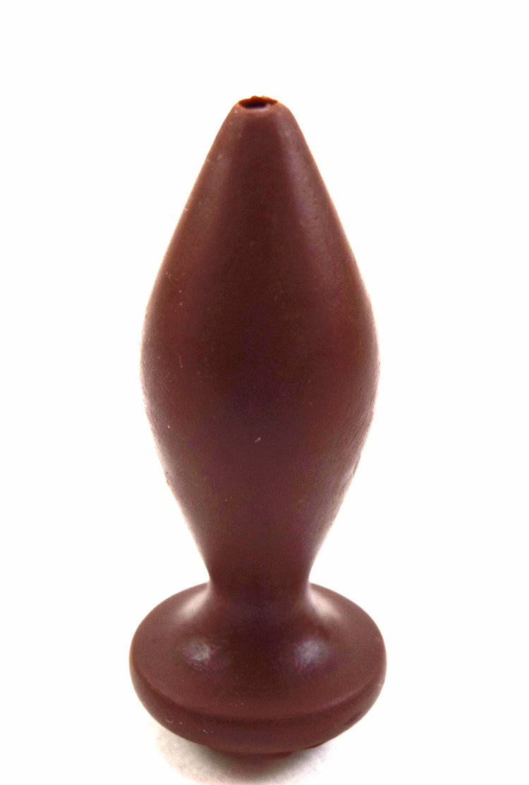 Expanded Diamond 1-inch blood red silicone retention nozzle featuring a wide faceted diamond body, 2-inch insertable length, ultra-slim retention valley, and flat safety flange on a grid background.
