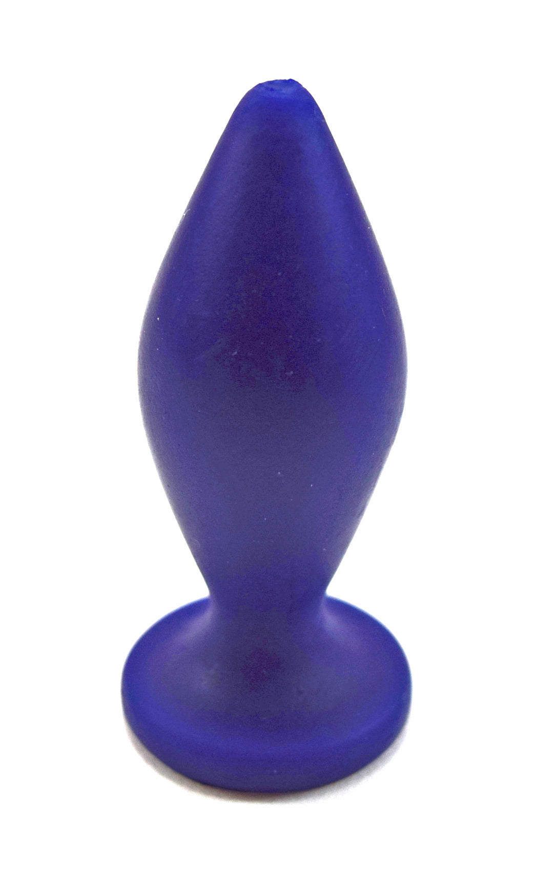 Expanded Diamond 1-inch blue silicone retention nozzle featuring a wide faceted diamond body, 2-inch insertable length, ultra-slim retention valley, and flat safety flange on a grid background.