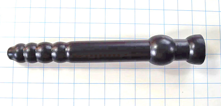 GRB 103 12-inch silicone rib tip ball retaining colon nozzle featuring a segmented ribbed shaft, 2.0-inch retention ball, 1.3-inch shaft diameter, 11-inch insertable depth, and flared safety base flange.