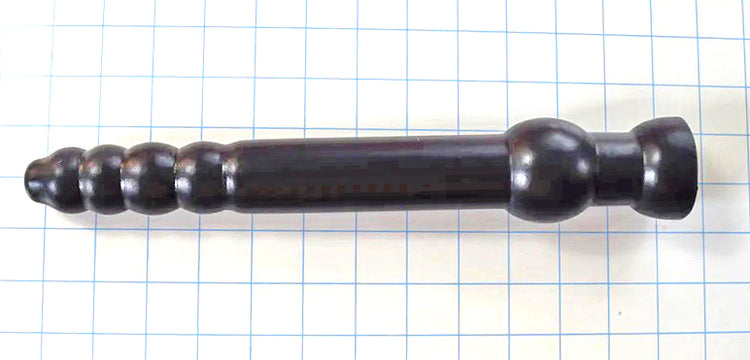 GRB 103 12-inch silicone rib tip ball retaining colon nozzle featuring a segmented ribbed shaft, 2.0-inch retention ball, 1.3-inch shaft diameter, 11-inch insertable depth, and flared safety base flange.
