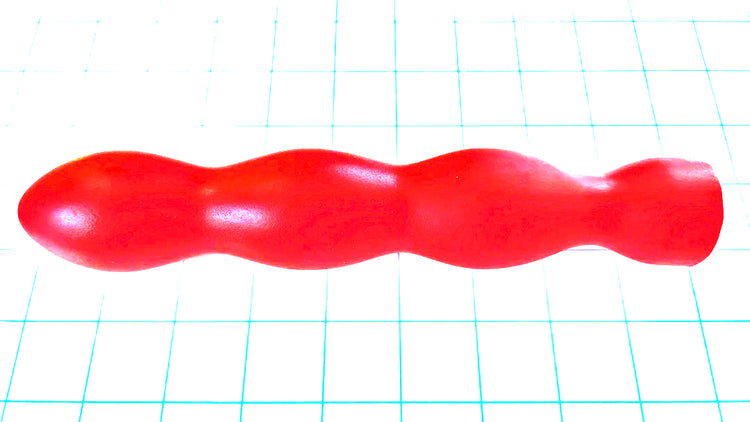 1.6 inch diameter triple ball retention enema nozzle in silicone with elliptical bulb tip and safety flange