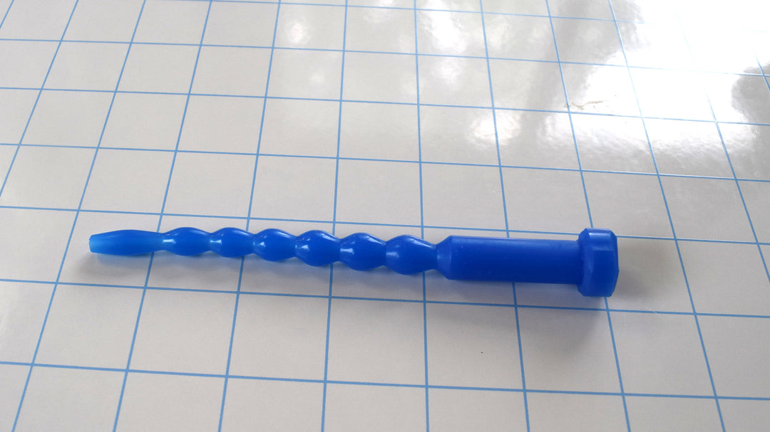  SSND-MD model, 7-12mm (21-36Fr) diameter range, multi-diameter design, 8 graduated segments, 5.25" insertable, multi-ribbed, flanged base, silicone