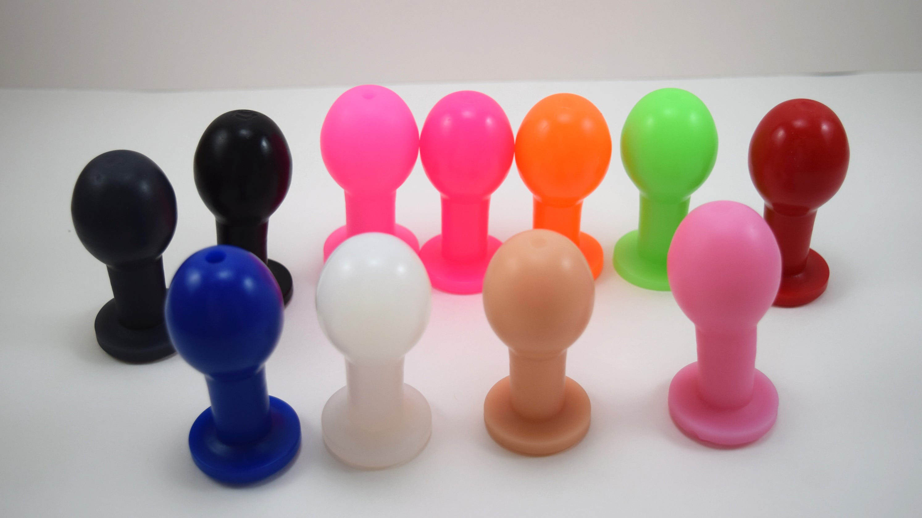 Model E silicone mini ball enema nozzle with 1.4-inch ball tip, 3/4-inch shaft, 2.8-inch insertable length, beginner-friendly design