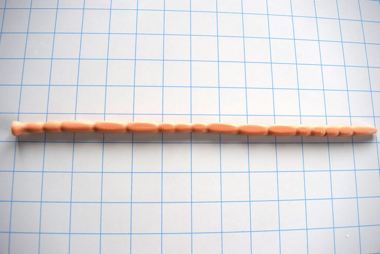 SSND-MRBCUBE urethral sound with unique squared cross-section design, 15 ribbed segments, 12-inch length, 8-9mm diameter