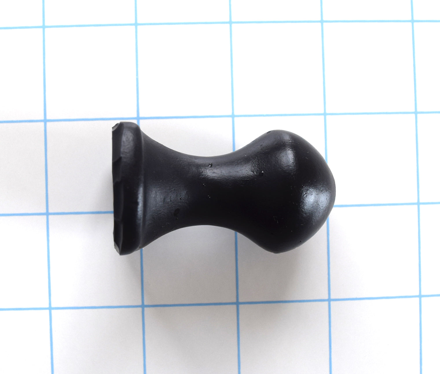 Nubby OF silicone retention plug featuring a 30mm bulbous ball tip, 17mm ultra-slim retention neck, 47mm insertable depth, and a 41mm ergonomic oval safety flange on a grid background.