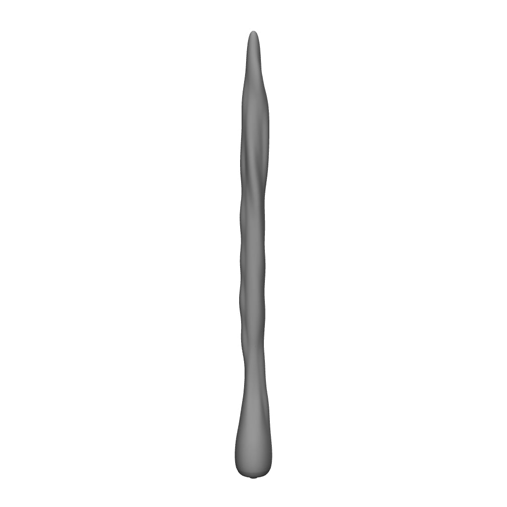SSND-Thing 7-inch small silicone sound plug showing tapered tip, alien speed bumps, top nodules, and retention base flange.