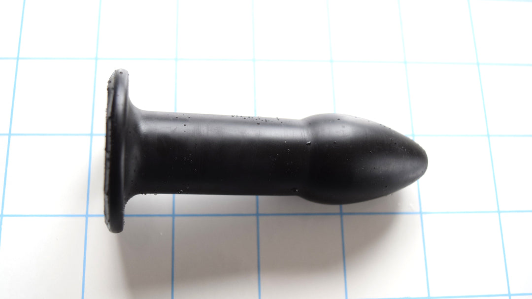 RTDL 1 small rectal training dilator in medical-grade platinum silicone with 1 inch diameter tip, 3.5 inch length, and safety flange for beginner enema training