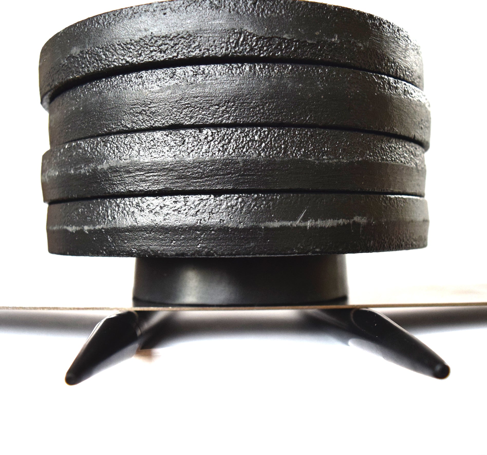 20 lb weight compression test on a #18 firmness silicone tube under a flat steel plate to measure material resistance and squish.