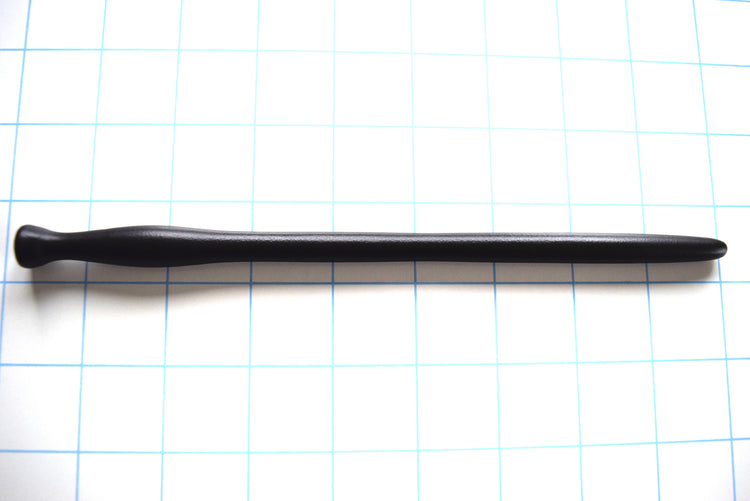SSND-BMK3 black silicone sound on grid background showing tapered tip, undulating shaft swells, 12mm barrel, and retention valley.