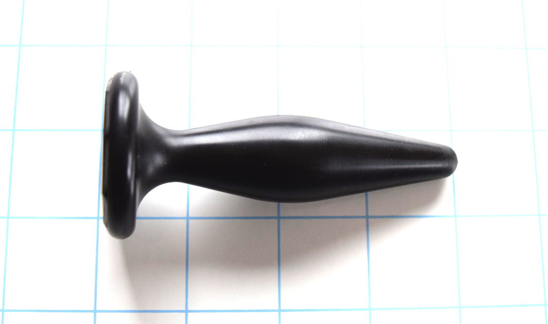 SSND-Diamond 8-23 black silicone stretching sound and plug showing 8mm tip, 23mm diamond swell, 13mm valley, and 1.5-inch flange.