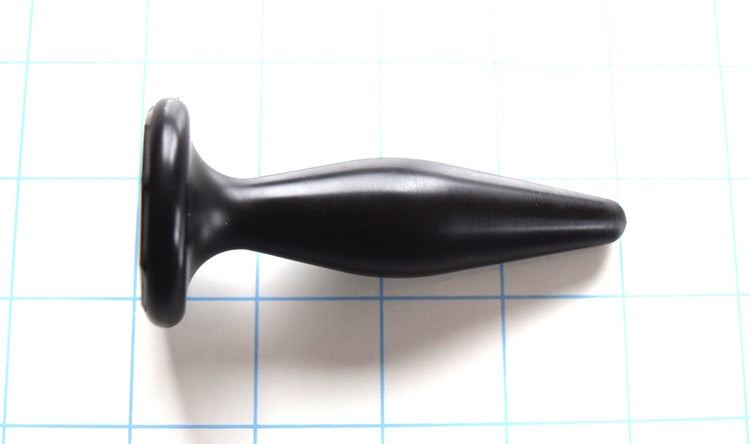 SSND-Diamond 8-23 black silicone stretching sound and plug showing 8mm tip, 23mm diamond swell, 13mm valley, and 1.5-inch flange.