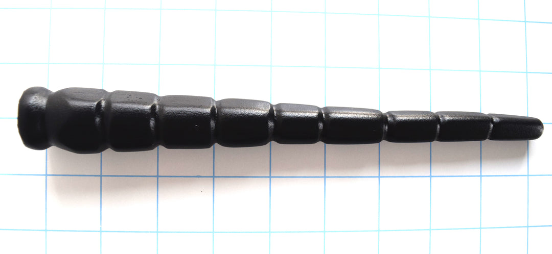 SSND-MDCUBE cubed multi-dimensional silicone stretching sound featuring a 9-segment smooth-edged geometric profile, 9-inch total length, 8.5-inch insertable length, 20mm base retention valley, and customizable core options on a grid background.