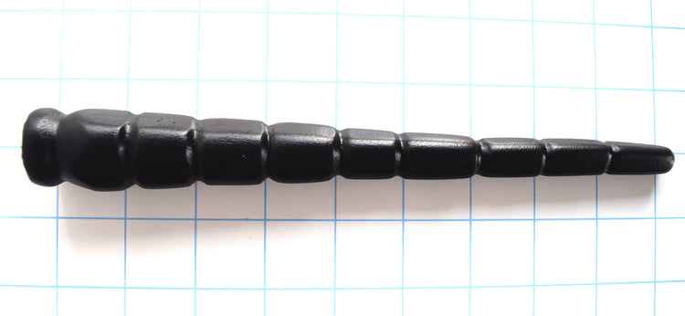 SSND-MDCUBE cubed multi-dimensional silicone stretching sound featuring a 9-segment smooth-edged geometric profile, 9-inch total length, 8.5-inch insertable length, 20mm base retention valley, and customizable core options on a grid background.