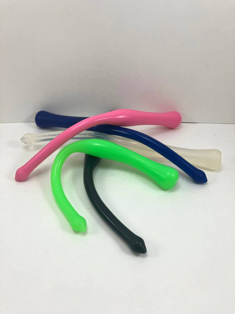 Assortment of colorful SSND-MGCWAND13 silicone sounds, 9.5 inches long, featuring a 13mm tip, 21mm oval expansion, 16mm retention valley, and 24mm safety flange.