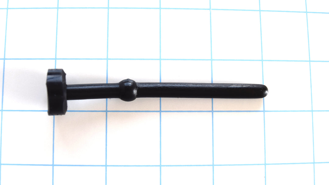 SSND-MIDBALL short flexible silicone urethral sound and incontinence plug featuring a 7mm smooth rounded tip, 10.5mm enhanced sensory retention ball midway up the shaft, 4-inch overall length, and 0.7-inch safety flange base on a blue grid background.
