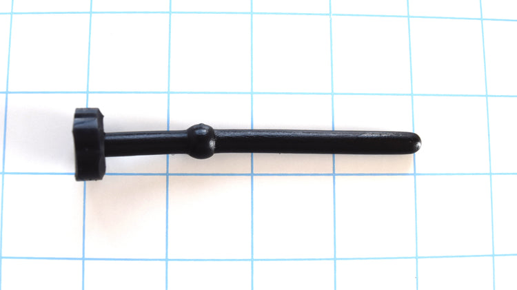 SSND-MIDBALL short flexible silicone urethral sound and incontinence plug featuring a 7mm smooth rounded tip, 10.5mm enhanced sensory retention ball midway up the shaft, 4-inch overall length, and 0.7-inch safety flange base on a blue grid background.
