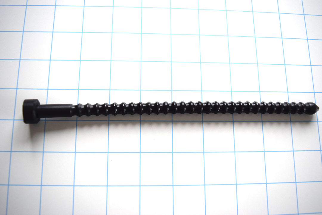 Black 10mm ribbed silicone sound probe featuring a textured shaft and flanged base against a grid background.