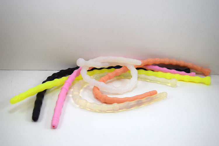 SSND-RNDMBALL 11-14mm extra long beaded silicone sound showing 22 graduated nodes from 11mm to 14mm peak with 9mm retention valley and safety flange.