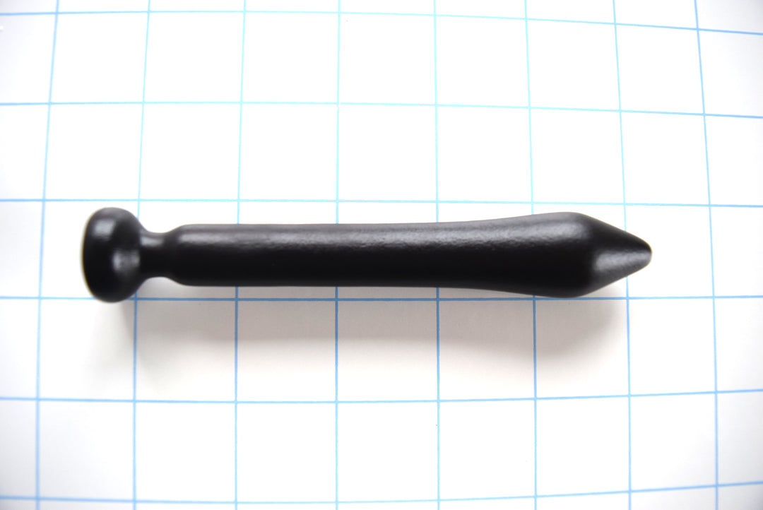 SSND-Slug 20mm silicone urethral sound featuring a 5.8mm tapered tip, 20mm main bulb, 14.5mm shaft, 10.5mm retention valley, 22.1mm safety flange, and 4.5-inch insertable length on a grid background.