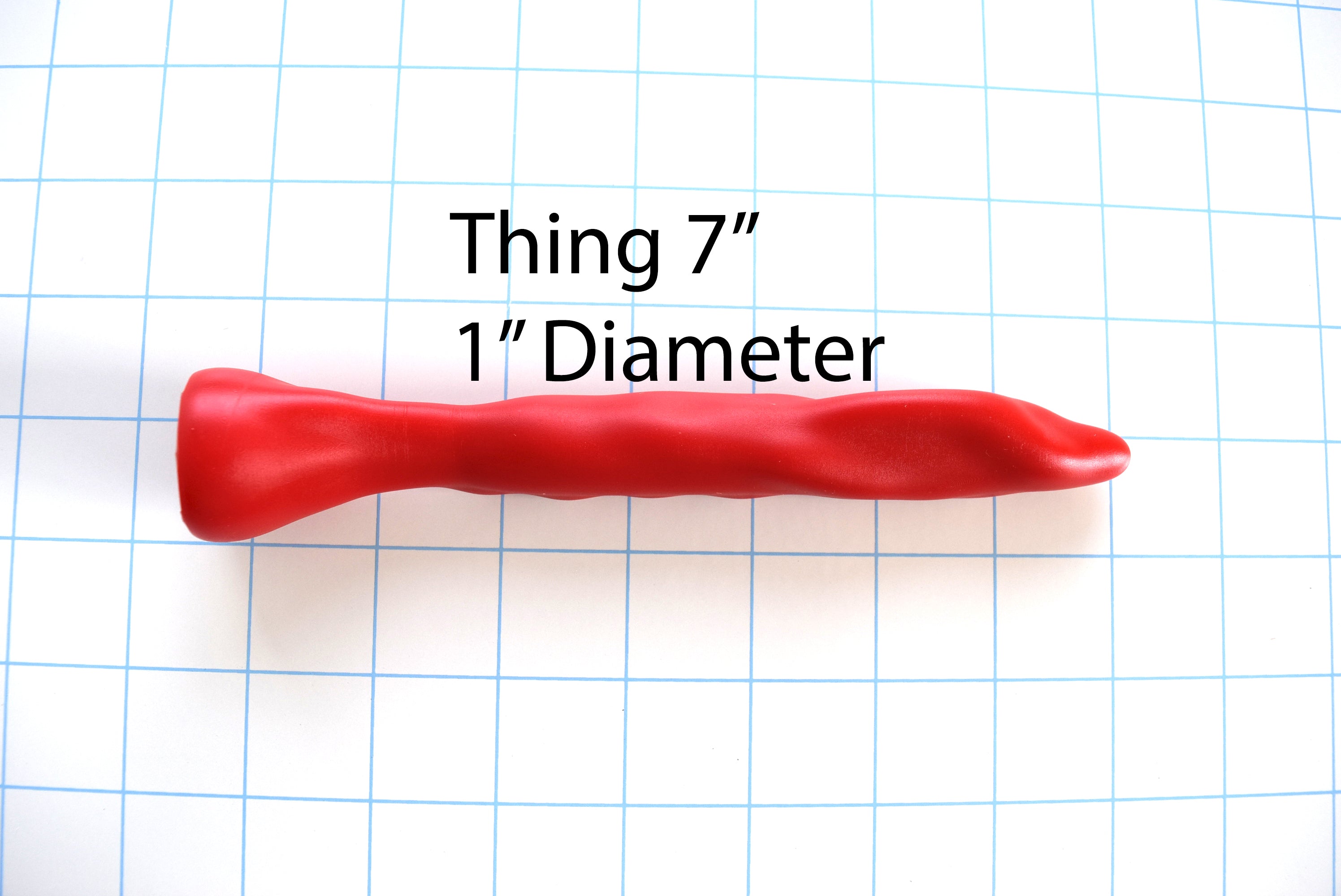 SSND-THING 7-inch silicone urethral sound featuring textured surface bumps, a 1 -inch bulbous tip expansion, and a solid safety flange base.