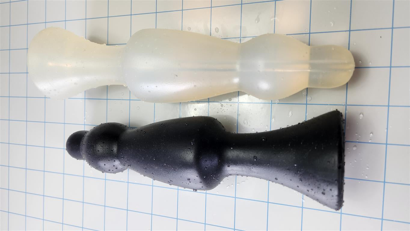 BULBOUS 3 silicone enema nozzle with graduated bulbous design, 2.1 inch maximum diameter, 7 inches insertable length, featuring retention valley and flange